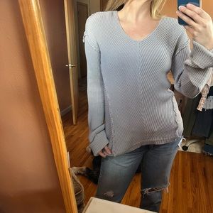 cozy grey knit sweater